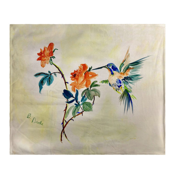 Hummingbird & Rose Fleece Throw