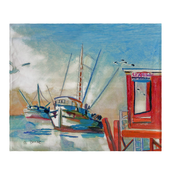 Shrimp Boat Fleece Throw
