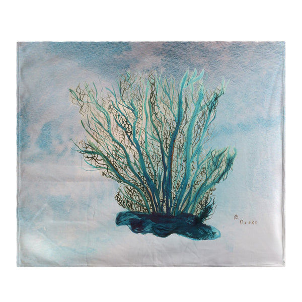 Blue Coral Fleece Throw