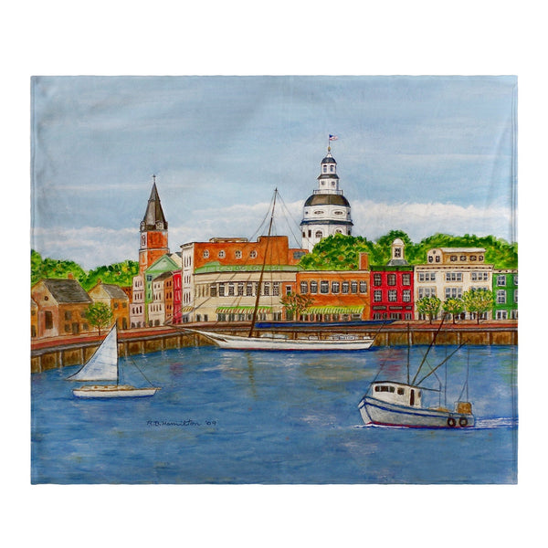 Annapolis City Dock Fleece Throw