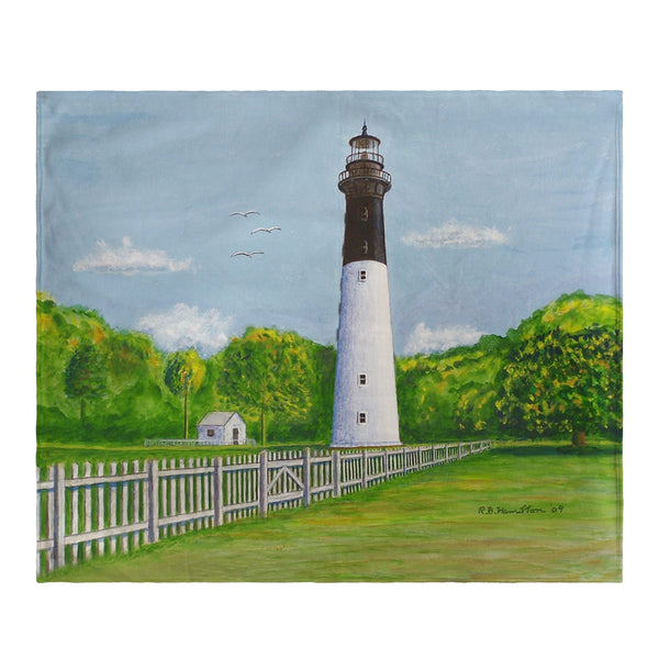 Huntington Island Lighthouse, SC Fleece Throw