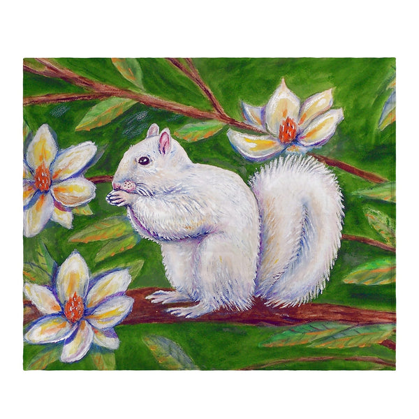 White Squirrel Fleece Throw