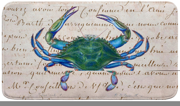 Male Blue Crab Beige Bath Mat