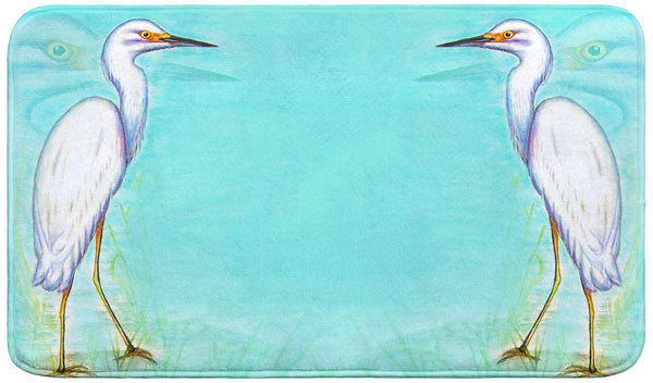 Snowy Egret Bath Mat