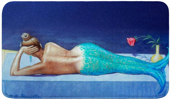 Mermaid on Rock Left Bath Mat