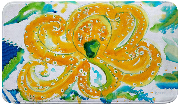 Orange Octopus Bath Mat