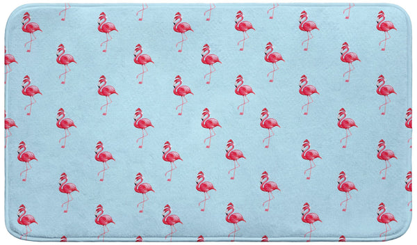 Flamingo Santa Bath Mat