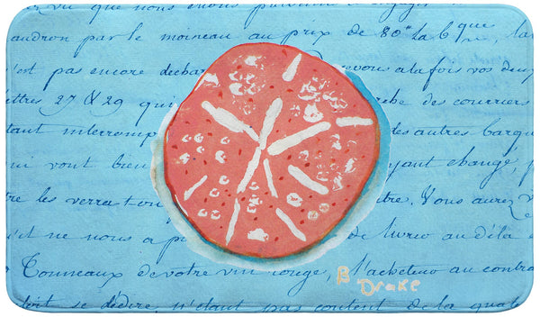 Coral Sand Dollar Blue Bath Mat