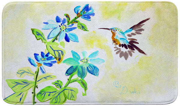 Aqua Hummingbird Bath Mat