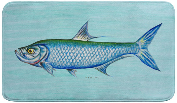 Tarpon on Teal Bath Mat