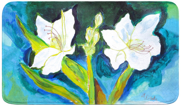 White Lilies Bath Mat