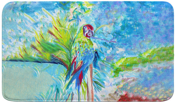 Green Parrot II Bath Mat