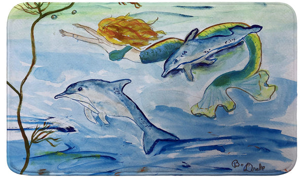 Mermaid & Dolphins Bath Mat