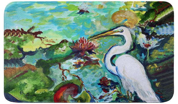 Egret & Waterlilies Bath Mat