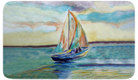 Teal Sailboat Bath Mat