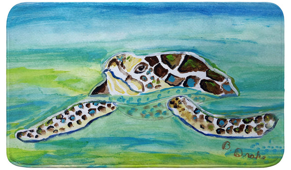 Sea Turtle Surfacing Bath Mat