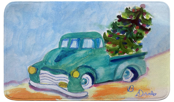Green Truck Bath Mat