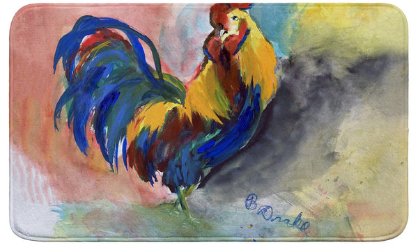Blue Tail Rooster Bath Mat