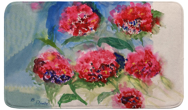 Red Geraniums Bath Mat
