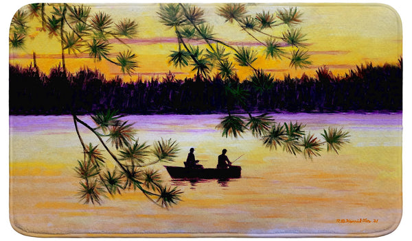 Sunset Fishing Bath Mat