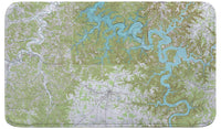 Center Hill Lake, TN Nautical Map Bath Mat
