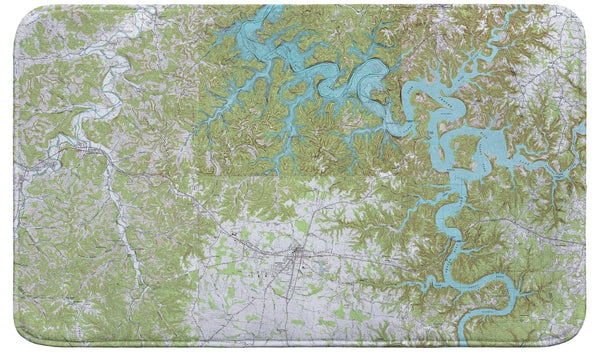 Center Hill Lake, TN Nautical Map Bath Mat