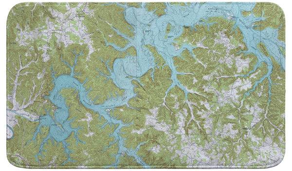 Dale Hollow, TN Nautical Map Bath Mat