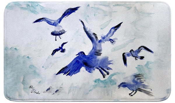 Flocking Gulls Bath Mat
