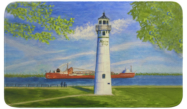 Marine City Lighthouse, MI Bath Mat