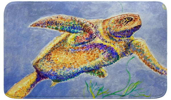 Pointillist Sea Turtle Bath Mat