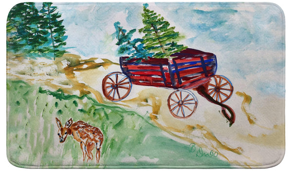 Christmas Wagon Bath Mat