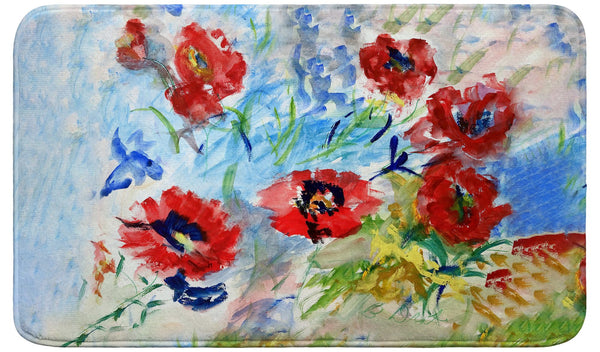 Red Poppies Bath Mat