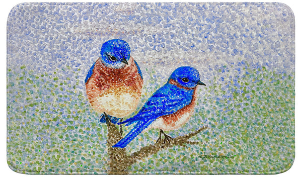 Two Blue Birds Bath Mat