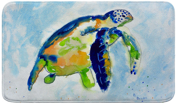 Blue Sea Turtle Bath Mat
