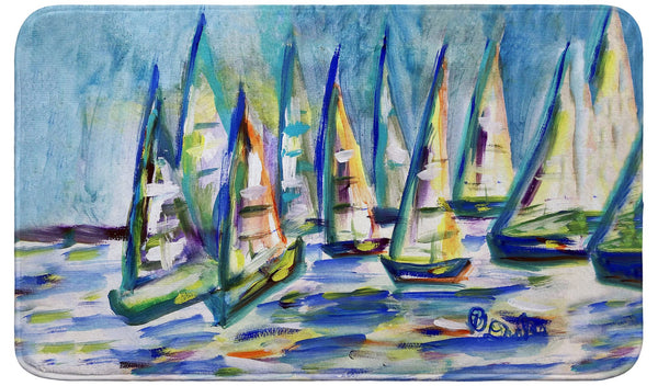 Many Sailboats Bath Mat
