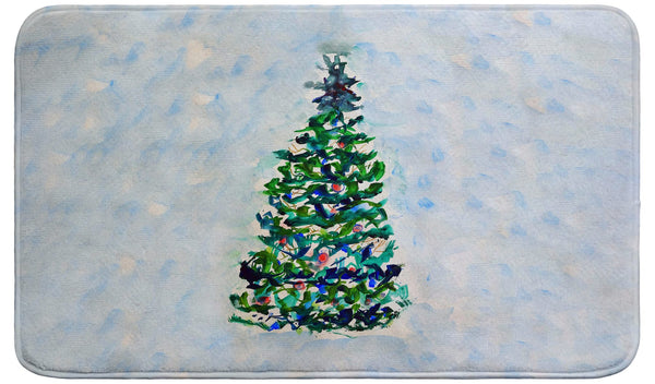 Blue Lights Christmas Tree Bath Mat