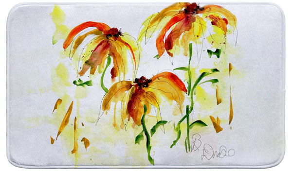 Yellow Flowers Bath Mat