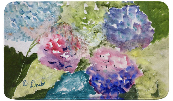 Pink & Purple Hydrangeas Bath Mat