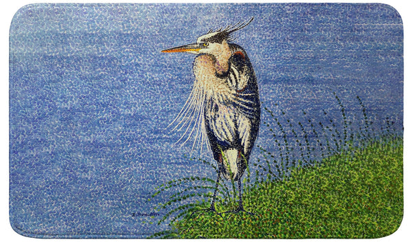 Windy Blue Heron Bath Mat