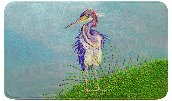 Windy Louisiana Heron Bath Mat