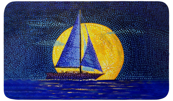 Moonrise Sailboat Bath Mat