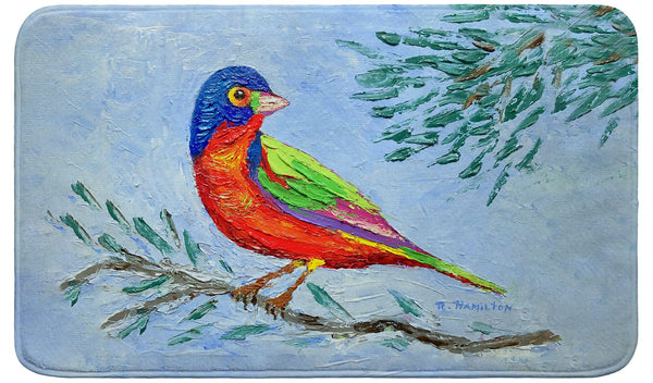 Palette Painted Bunting Bath Mat