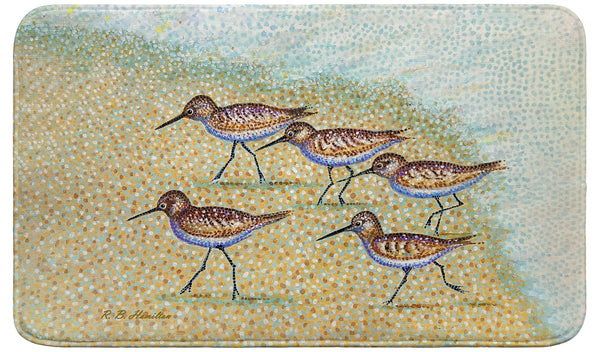 Pointillist Sanderlings Bath Mat