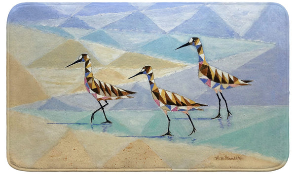Geometric Sandpipers Bath Mat