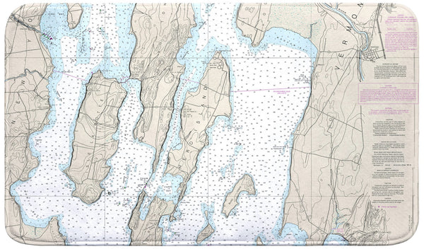 North Hero Island, VT Nautical Map Bath Mat