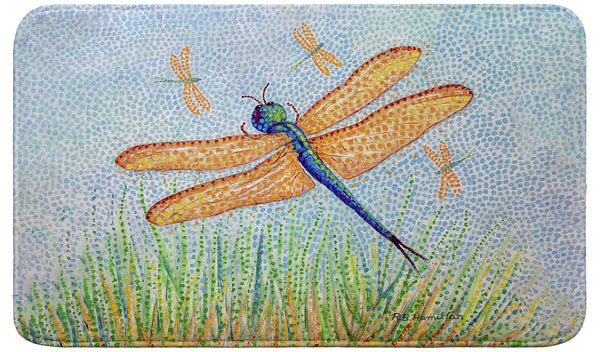 Pointillist Dragonfly Bath Mat