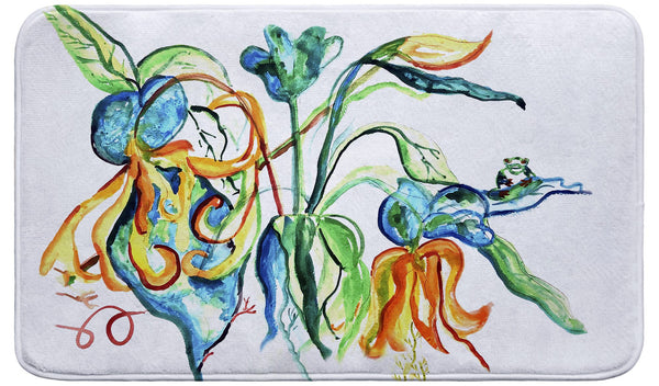 Orange Floral Bath Mat