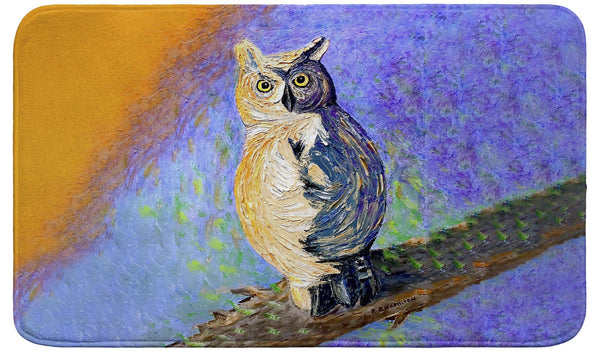 Owl Looking Back Bath Mat
