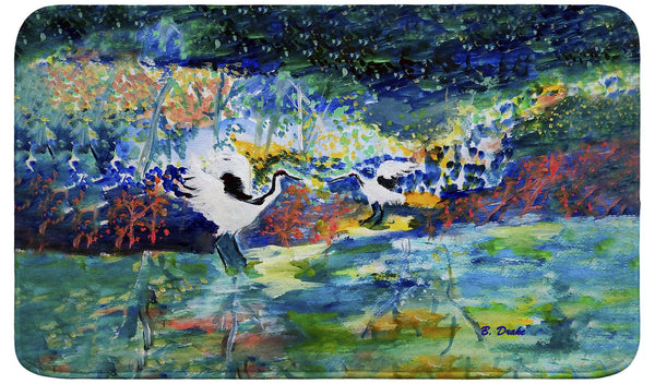 Colorful Cranes Bath Mat