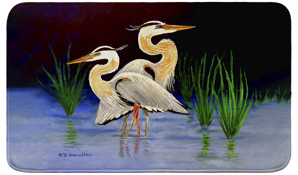 Two Blue Herons Bath Mat